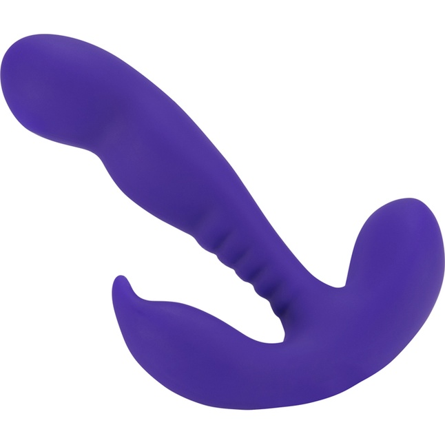 Фиолетовый стимулятор простаты Anal Vibrating Prostate Stimulator with Rolling Ball - 13,3 см. Фотография 2.