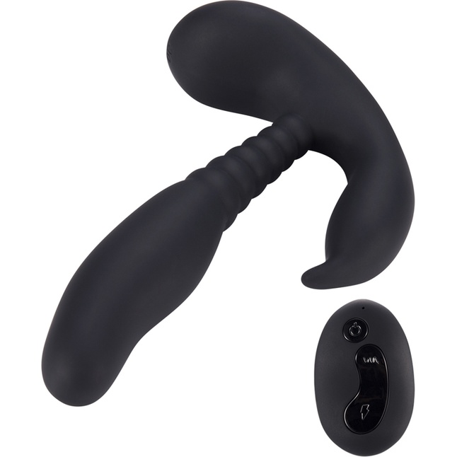Черный стимулятор простаты Remote Control Anal Pleasure Vibrating Prostate Stimulator - 13,5 см. Фотография 2.