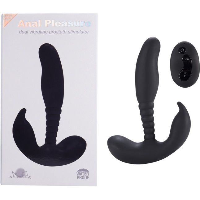 Черный стимулятор простаты Remote Control Anal Pleasure Vibrating Prostate Stimulator - 13,5 см. Фотография 3.