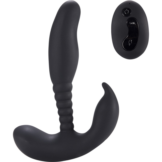 Черный стимулятор простаты Remote Control Anal Pleasure Vibrating Prostate Stimulator - 13,5 см