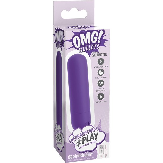 Фиолетовая перезаряжаемая вибропуля #Play Rechargeable Bullet - OMG!. Фотография 3.