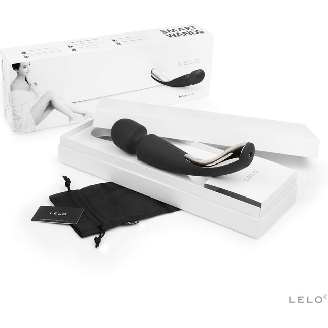 Черный вибромассажёр Lelo Smart Wand 2 Large - 30,4 см. Фотография 4.