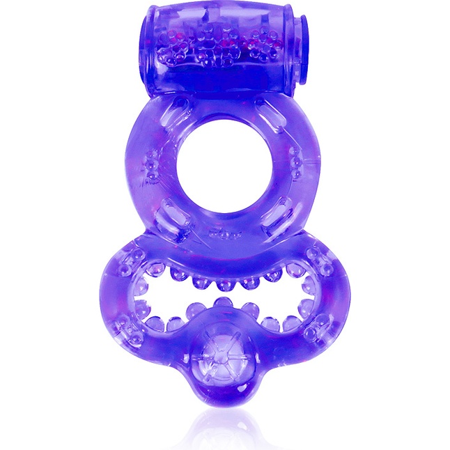 Фиолетовое эрекционное виброкольцо с шипами - EROWOMAN-EROMAN
