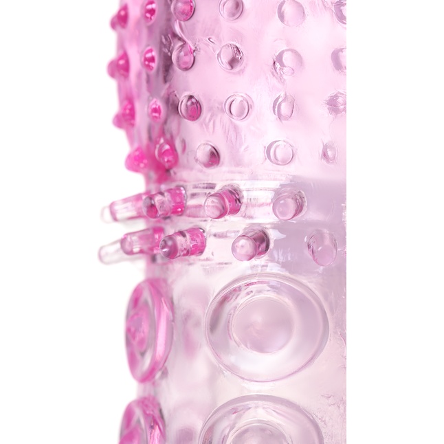 Розовая рельефная насадка закрытого типа - 13,5 см. Фотография 4.