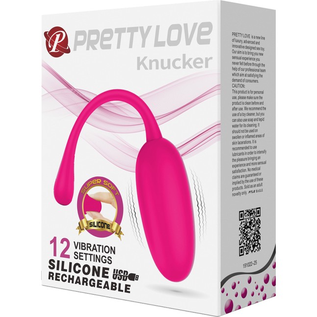 Розовое перезаряжаемое виброяйцо Knucker - Pretty Love. Фотография 7.