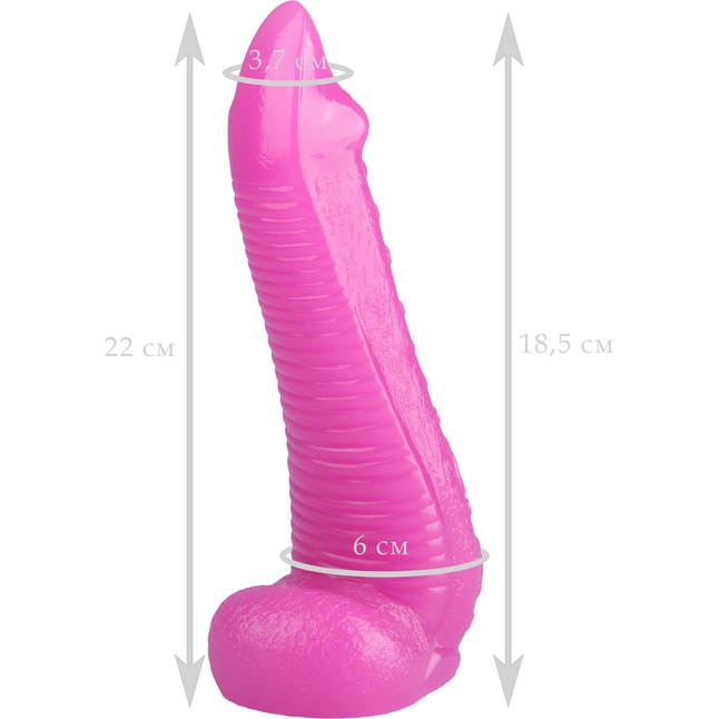 Розовая рельефная реалистичная анальная втулка - 22 см. - 101Х-XX - Фистинг, гиганты. Фотография 5.