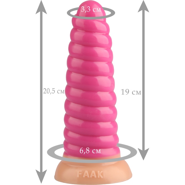 Розовая рельефная анальная втулка - 20,5 см - 101Х-XX - Фистинг, гиганты. Фотография 2.