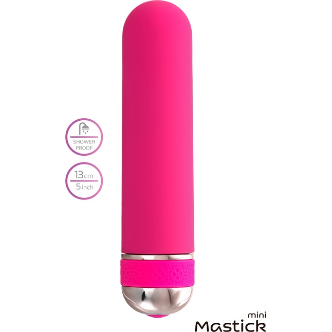 Розовый нереалистичный мини-вибратор Mastick Mini - 13 см. Фотография 5.