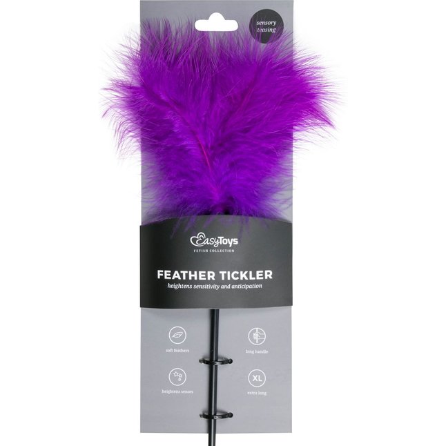 Фиолетовая щекоталка Feather Tickler - 44 см - Fetish Collection. Фотография 2.