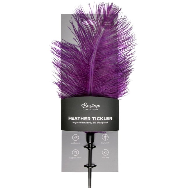 Тиклер с фиолетовыми перышками Feather Tickler - 54 см - Fetish Collection. Фотография 3.