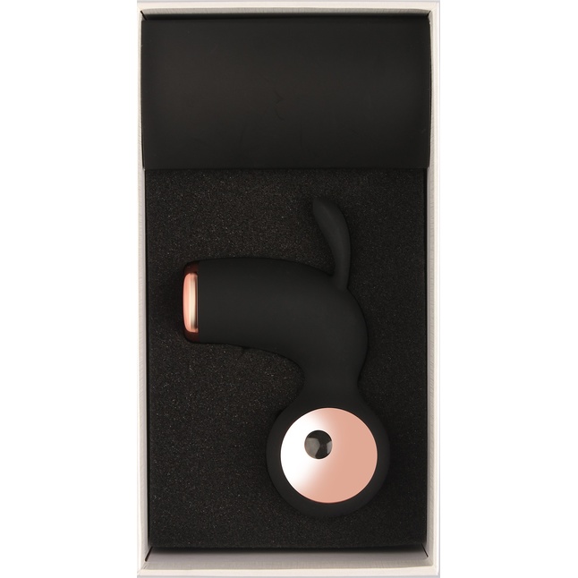 Черный вибростимулятор с ушками - Классика секса. Фотография 4.