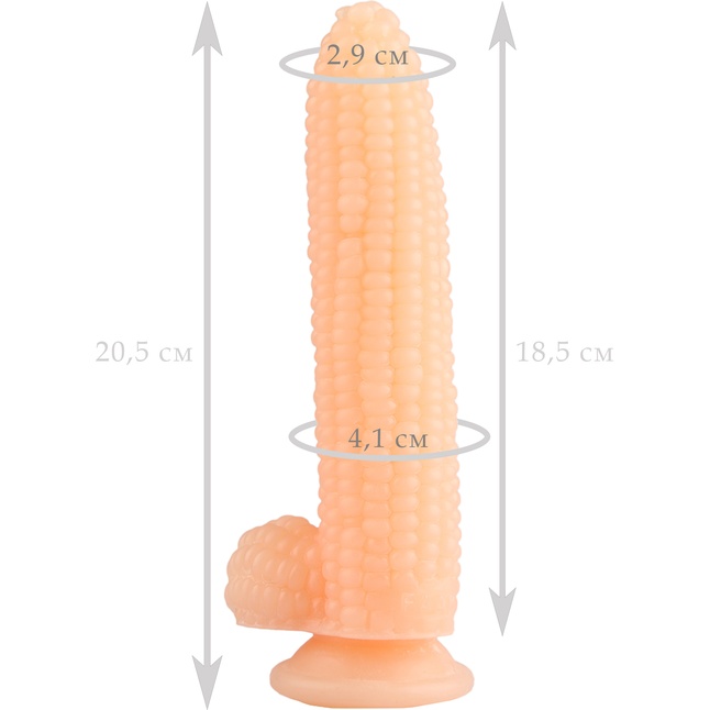 Телесный фаллоимитатор-кукуруза на присоске - 20,5 см - 101Х-XX - Фистинг, гиганты. Фотография 5.