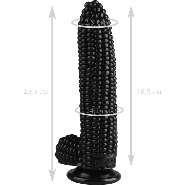 Черный фаллоимитатор-кукуруза на присоске - 20,5 см - 101Х-XX - Фистинг, гиганты. Фотография 5.