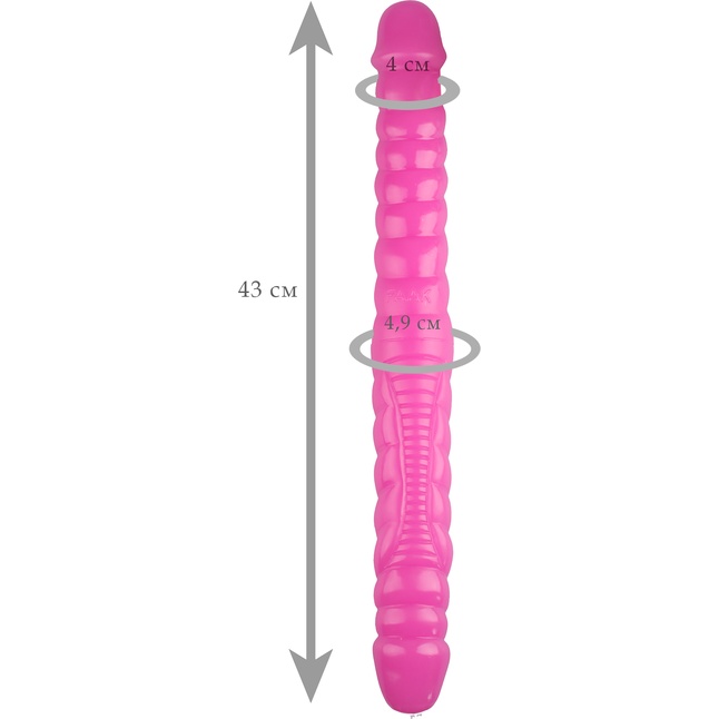 Розовый двухсторонний спиралевидный фаллоимитатор - 43 см - 101Х-XX - Фистинг, гиганты. Фотография 4.