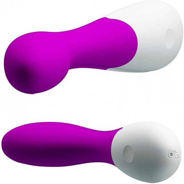 Лиловый вибромассажёр Orgasm с изогнутым стволом - 20 см. Фотография 2.