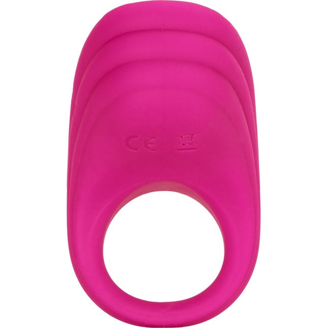 Розовое эрекционное виброкольцо с пультом Silicone Remote Pleasure Ring - Rings!. Фотография 4.