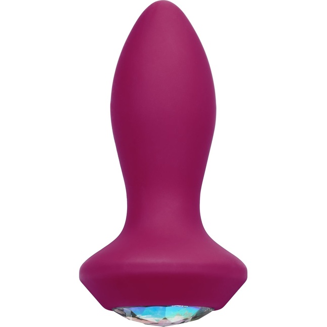 Фиолетовая анальная вибропробка с кристаллом Vibrating Petite Crystal Probe - 9,5 см - Power Gem