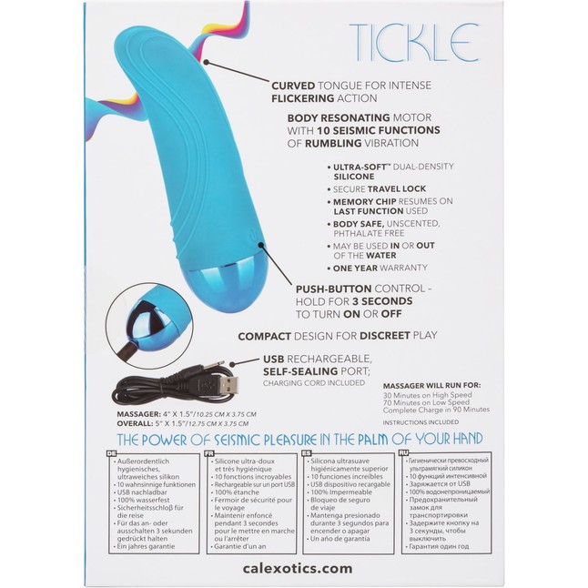 Голубой мини-вибратор Tremble Tickle - 12,75 см. Фотография 9.