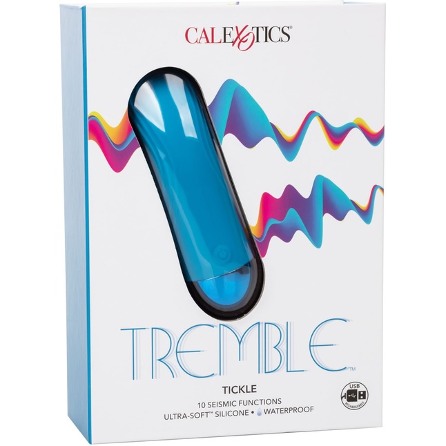 Голубой мини-вибратор Tremble Tickle - 12,75 см. Фотография 10.