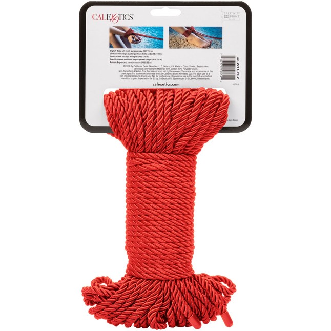 Красная веревка для связывания BDSM Rope - 30 м - Scandal. Фотография 2.