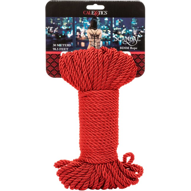 Красная веревка для связывания BDSM Rope - 30 м - Scandal