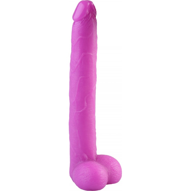 Розовый реалистичный фаллоимитатор - 39,5 см