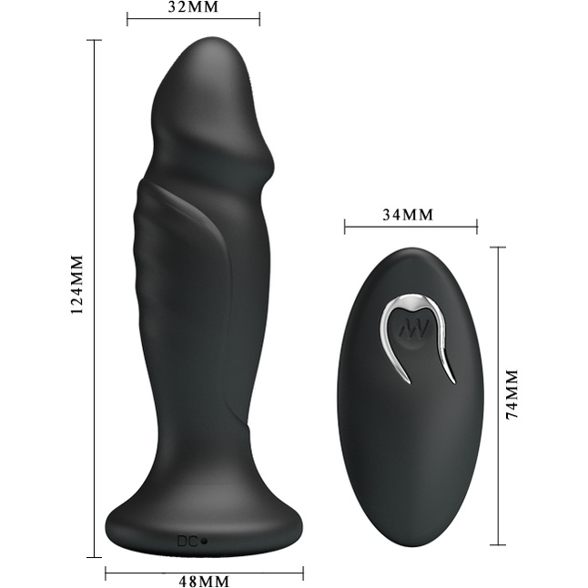 Черная анальная втулка с 12 режимами вибрации Mr Play - 12,4 см - Mr.Play. Фотография 4.