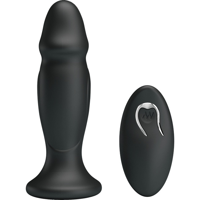 Черная анальная втулка с 12 режимами вибрации Mr Play - 12,4 см - Mr.Play