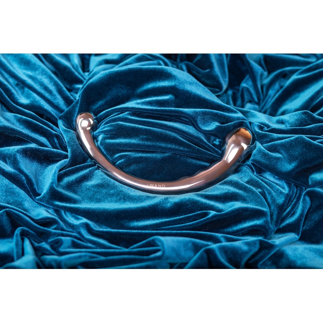 Серебристый фаллоимитатор в форме дуги Hoop - 19,7 см. Фотография 9.