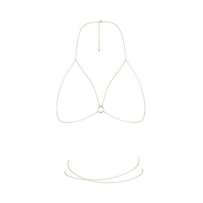 Золотистая упряжь-цепочка Magnifique Bra Chain. Фотография 2.