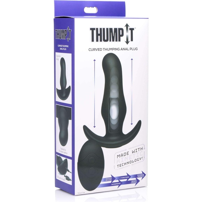 Черная анальная вибропробка Kinetic Thumping 7X Prostate Anal Plug - 13,3 см - Thump It. Фотография 5.
