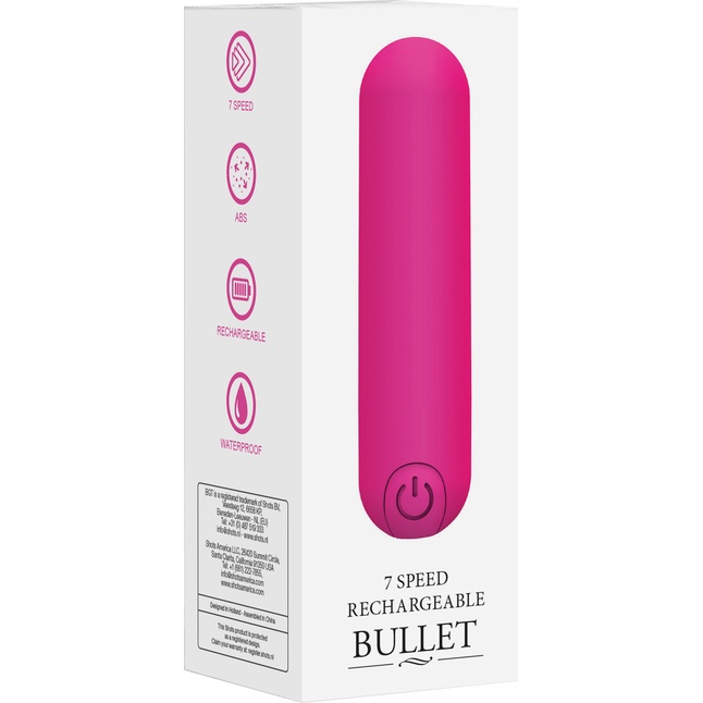 Розовая перезаряжаемая вибропуля 7 Speed Rechargeable Bullet - 7,7 см - Be Good Tonight. Фотография 6.