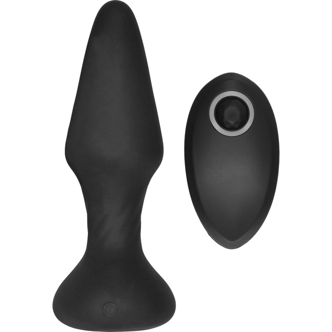 Черный анальный вибромассажер N 81 Rechargeable Remote Controlled Butt Plug - 14 см - Sono