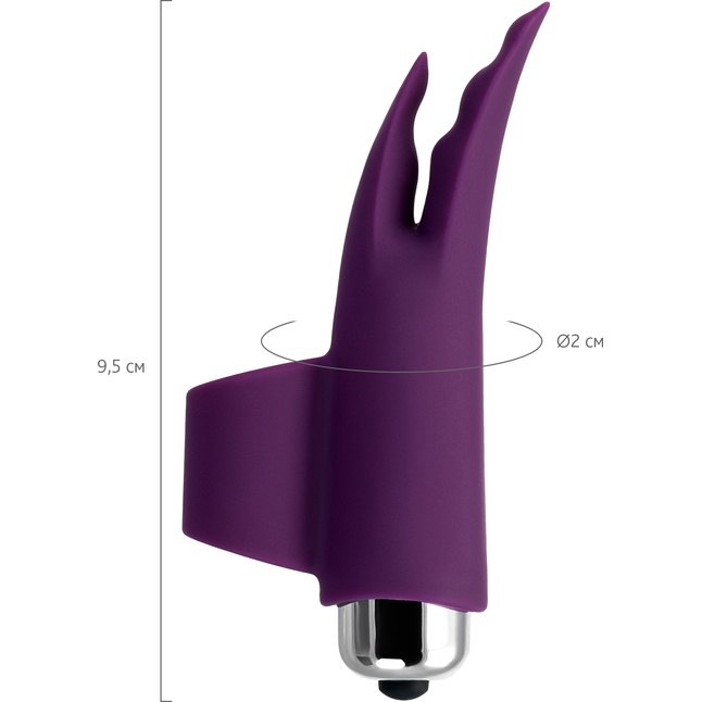 Фиолетовая вибронасадка на палец JOS Tessy - 9,5 см. Фотография 3.