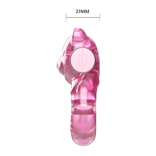 Розовое эрекционное виброкольцо на пенис Pink Bear. Фотография 5.