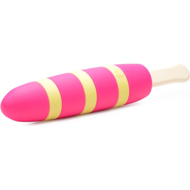 Ярко-розовый вибростимулятор-эскимо 10X Popsicle Vibrator - 21,6 см - Cocksicle. Фотография 3.