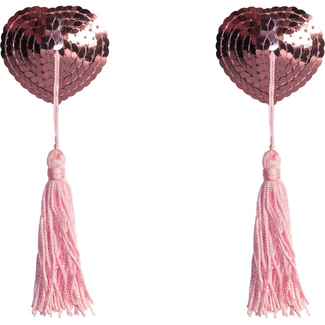 Розовые пэстисы-сердечки Gipsy с кисточками - Burlesque. Фотография 2.