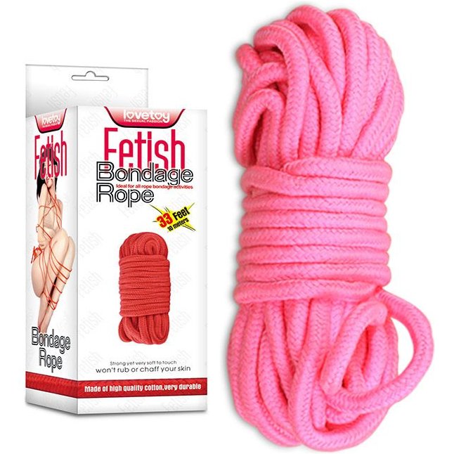 Розовая верёвка для любовных игр - 10 м. Фотография 3.
