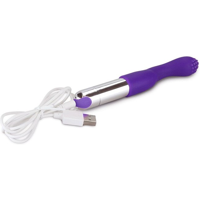 Фиолетовый перезаряжаемый вибратор Rechargeable IJOY Versatile Tickler - 14,5 см. Фотография 3.