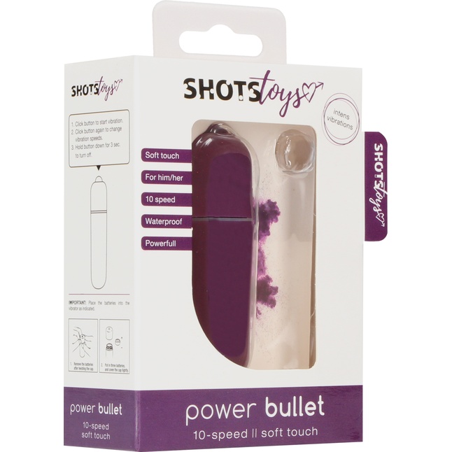 Фиолетовая вибропуля Power Bullet - 6,2 см - Shots Toys. Фотография 4.