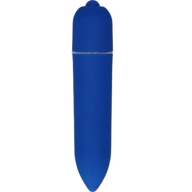 Синяя удлинённая вибропуля Power Bullet Black - 8,3 см - Shots Toys