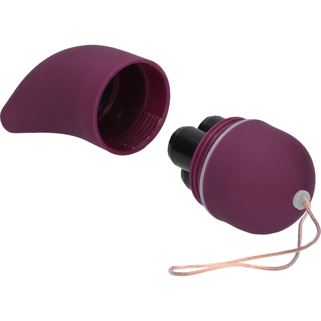 Фиолетовое виброяйцо Medium Wireless Vibrating G-Spot Egg с пультом - 7,5 см - Shots Toys. Фотография 4.