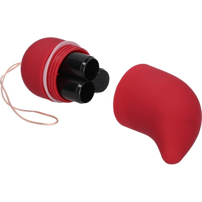 Красное виброяйцо Medium Wireless Vibrating G-Spot Egg с пультом - 7,5 см - Shots Toys. Фотография 5.