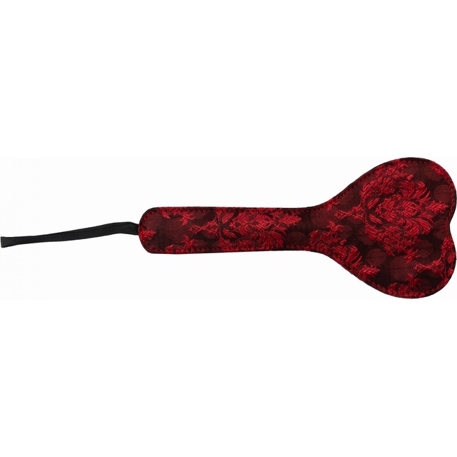 Красная шлепалка-сердечко с цветочным принтом - 28 см. Фотография 3.