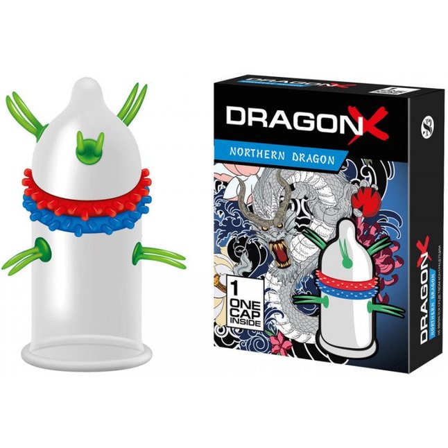 Стимулирующая насадка Dragon NORTHERN с эластичными усиками - Sitabella condoms. Фотография 2.