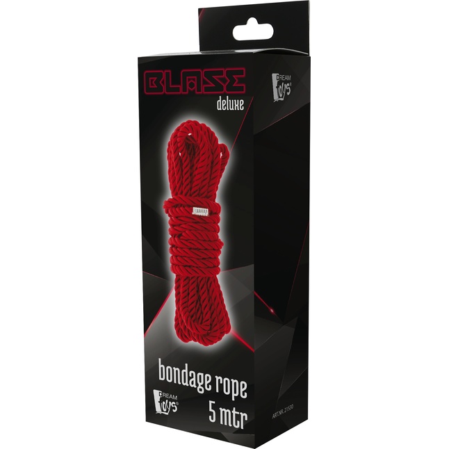 Красная веревка для шибари DELUXE BONDAGE ROPE - 5 м - Blaze. Фотография 2.