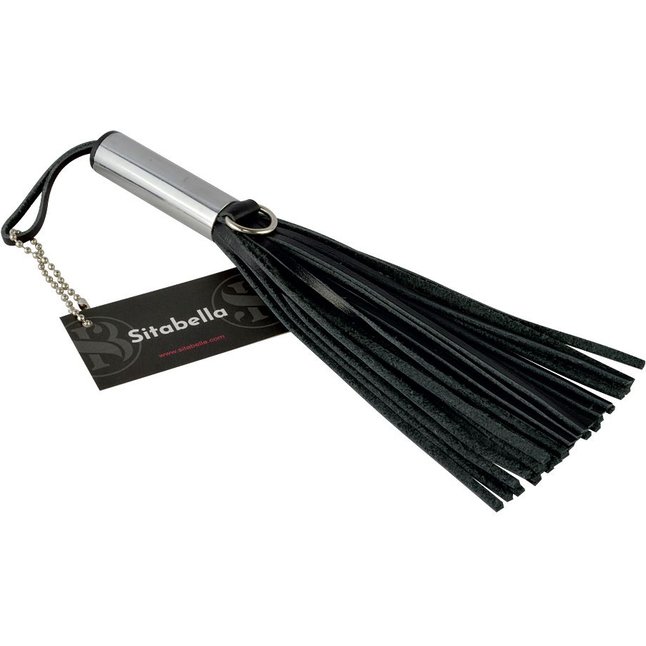 Черный кистевой мини-флогер - 19 см - BDSM accessories