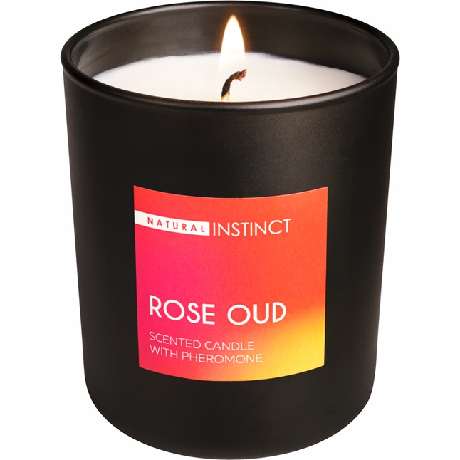 Ароматическая свеча с феромонами Natural Instinct Роза и уд - 180 гр - Духи и спреи с феромонами Natural Instinct