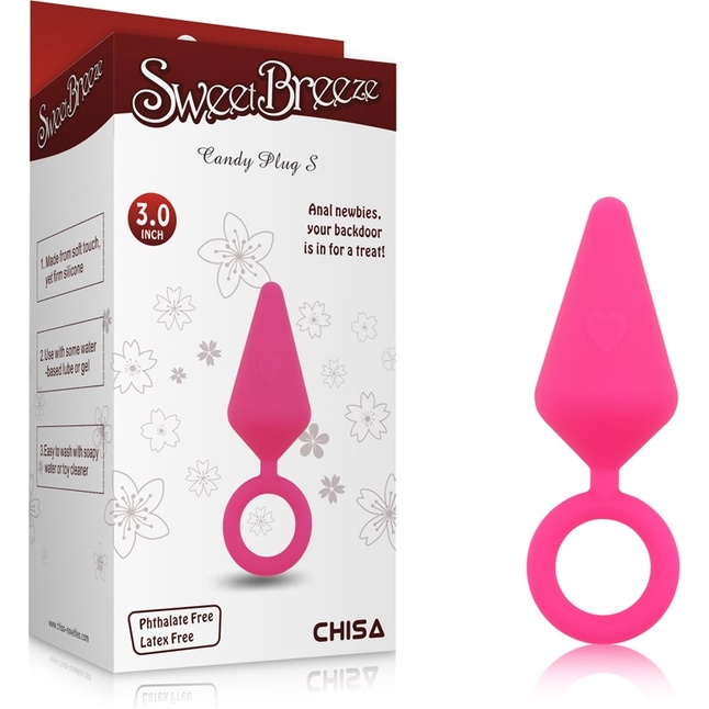 Розовая анальная пробка с кольцом Candy Plug S - 7,1 см - Sweet Breeze