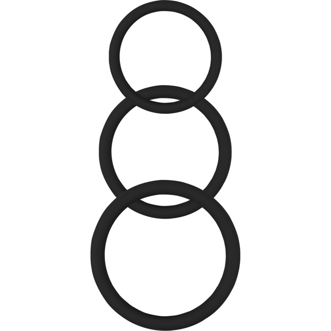 Набор из 3 черных эрекционных колец Magnum Force Cock Ring - Get Lock